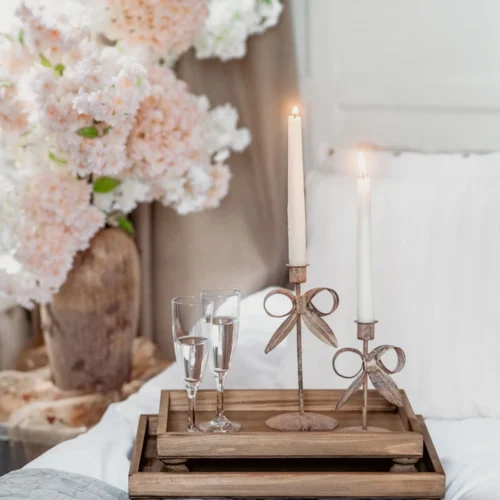 Ljusstake Emilia Floral Beige L