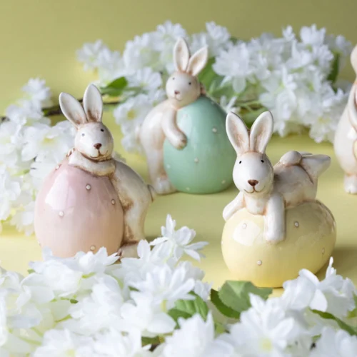 Dekoration Kaniner med Ägg Mix